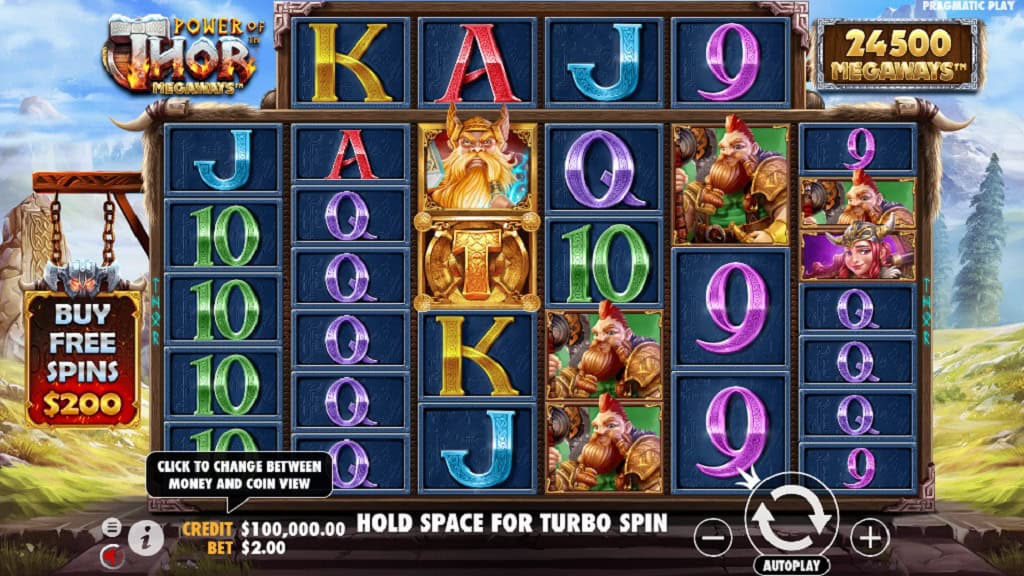 Petir & Hadiah Tiap Putaran di Power of Thor Megaways