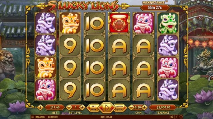 5 Lucky Lions: Perpaduan Singa, Emas, dan Nuansa Oriental